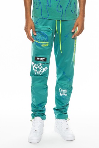 Herren Freizeithose Streetwear schmale Passform Hose Cargo Jogger Hip Hop Grafik Hose - Bild 28 von 32
