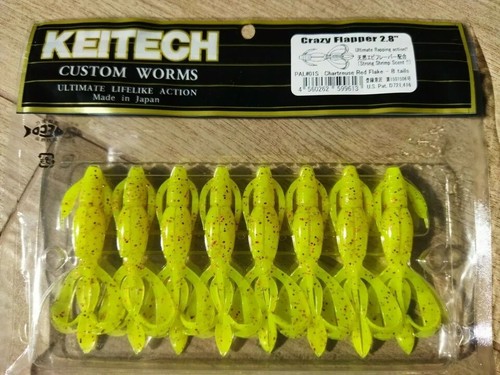 KEITECH Fishing Lures CRAZY FLAPPER 2.8"(8pcs) Scent Baits Drop Shot Jig Texas - Picture 3 of 38