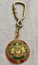 F. Korbel & Bros Champagne Cellars Porcelain Enamel Logo Key Chain Vintage