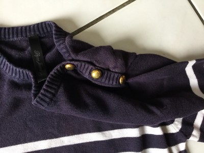 Pull Marinière Pepe Jeans - Taille L/14-16 Ans (équivalent S Femme) - Marine Et Blanc - Occasion Très Bon État