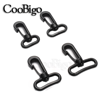 3/4''~1-1/2'' Plastic Black Swivel Snap Hooks Backpack Buckles Webbing Strap Part