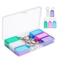 20 Pack Plastic Key Tags with Container, Key Labels with Ring and Label 20PCS