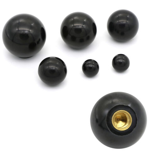 Black plastic M4/M5/M6/M8/M10/M12 thread ball shaped head clamping nuts knob BDA - Picture 1 of 15