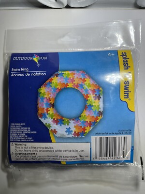 Splash  n  Swim Swim Ring Puzzle Piece Pattern (Autism Design)