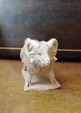 Vintage Handmade Clay Sheep Ram Folk Art Nativity Figurine Peruvian Clay Art 
