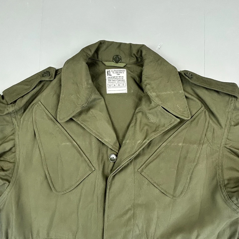 复古军用夹克男式大号绿色野战战斗制服街头服饰 80 年代 Y2K — 第 3/4 张图片