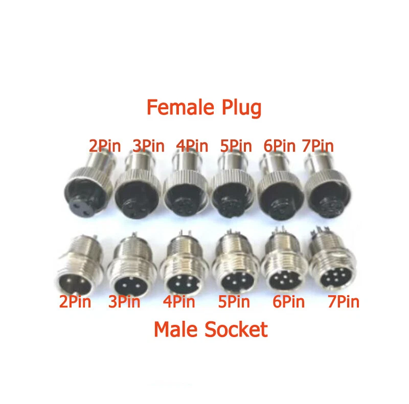GX12-2Pin/3Pin/4Pin/5Pin/6Pin/7Pin Aviation Plug Socket Male/Female Connector - Image 2 of 4