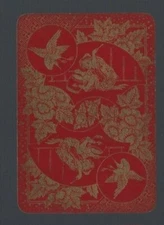 LB72 Swap Playing Cards 1 WIDE VINT ORIENTAL LACQUER GENT BEATING DRUM BIRDS 