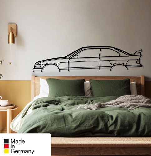 für BMW E36 M3 CS, Metall Wandbild, Wanddeko, Auto Silhouette, Metal Wall Art - Bild 4 von 9