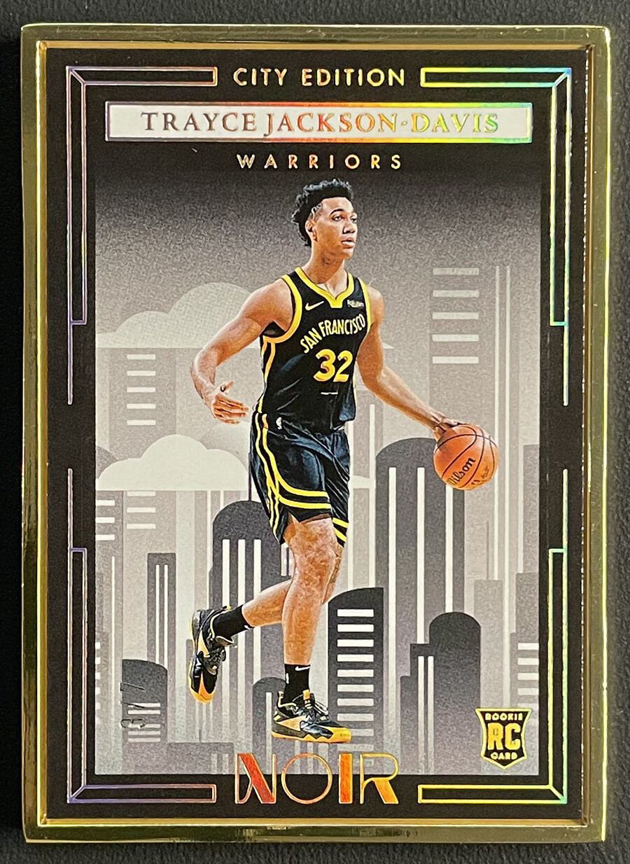 2023-24 Panini Noir Trayce Jackson-Davis City Edition Gold Metal Frame RC /7