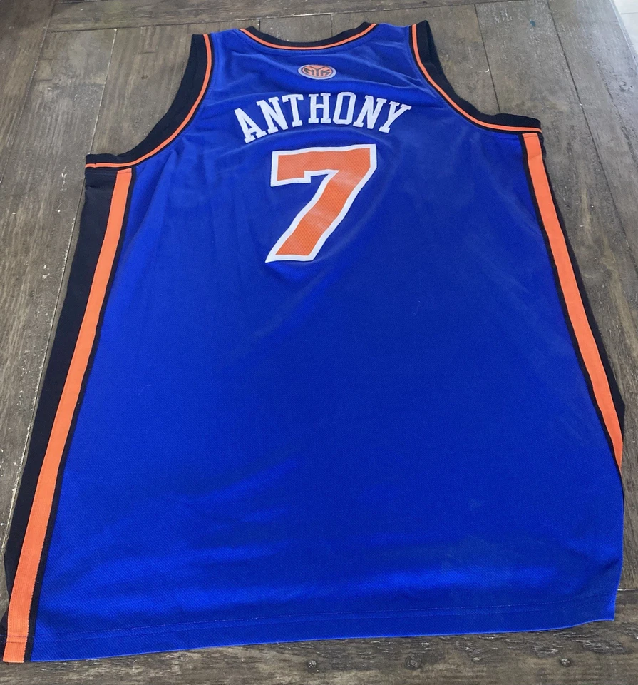 Carmelo Anthony #7 New York Knicks NBA Adidas Jersey Size XL Color Blue & Orange - Image 2 of 3