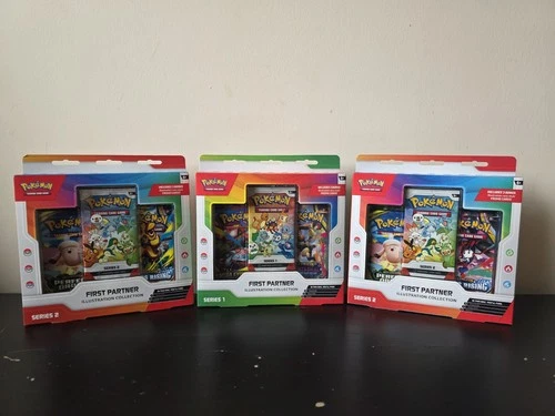 Pokemon TCG First Partner Illustration Collection Series 1 & 2 Sealed x3