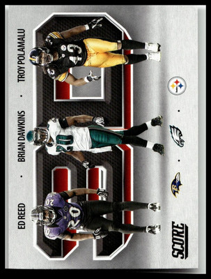 2021 Score #3D3 Brian Dawkins / Ed Reed / Troy Polamalu Eagles 3D
