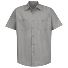 Red Kap SP24 Men's Industrial Work Shirt  Short Sleeve  Light Grey - LARGE - NWT