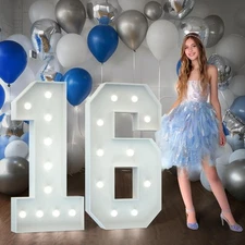 Marquee Numbers 4 Feet tall: Large 16th Birthday Decorations 4FT Light Up Num...