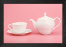 Porcelain tea set Framed Wall Art Poster Canvas Print Picture