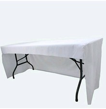 6ft Fitted White 3Sided Rectangular Trestle Exhibition Tablecloth Venue Occasion