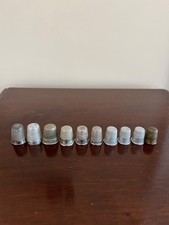 Vintage Thimble Collection x10 Metal Silver Brass Sewing Seamstress