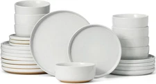 Famiware Milkyway Dinnerware Sets, 24 Piece Dish Set, Plates and Bowls Sets for 