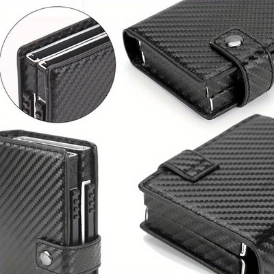 Men's RFID Blocking Flip Wallet w/ Secure Card Holder fits Business & Travel Use