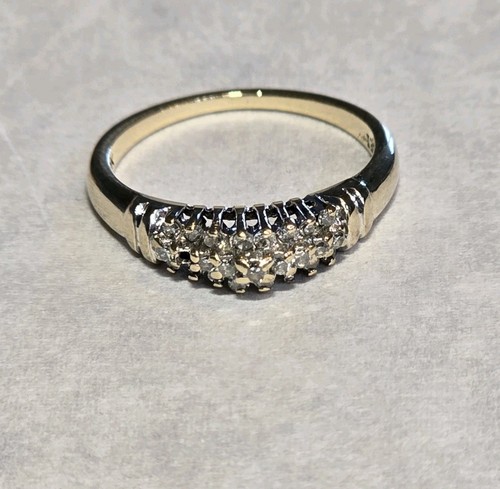 10k ZEI Diamond Band Ring Yellow Gold 2.57g Size 7 SCRAP/REPAIR MISSING STONES