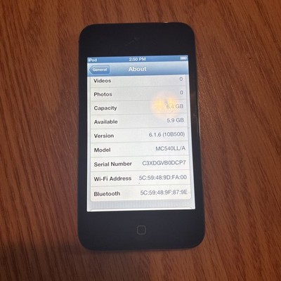 Various Apple iPod Touch 4th Gen A1367, Black, 8GB