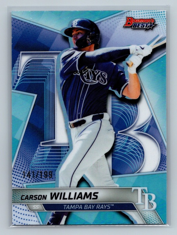 2025 Bowman's Best Carson Williams Aqua Refractor #/199 Rays
