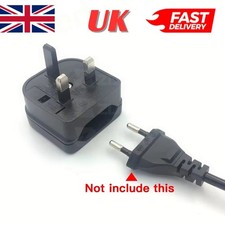 EU European Euro Europe 2-Pin To 3-Pin UK Travel Plug Socket Converter Adapter 