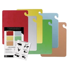 SAN JAMAR CB1824KCGR Cutting Board Set,18x24 in,Assorted 6AZV9