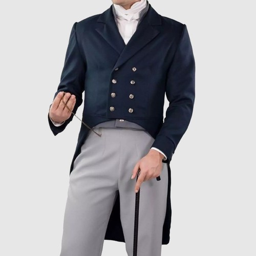 Wollfrack Herren dunkelblau, Regency Mantel blau - Bild 2 von 3