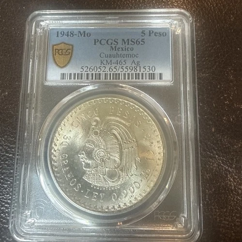 1948 Mexico 5 Pesos Silver — photo from the most recent tracked eBay sale