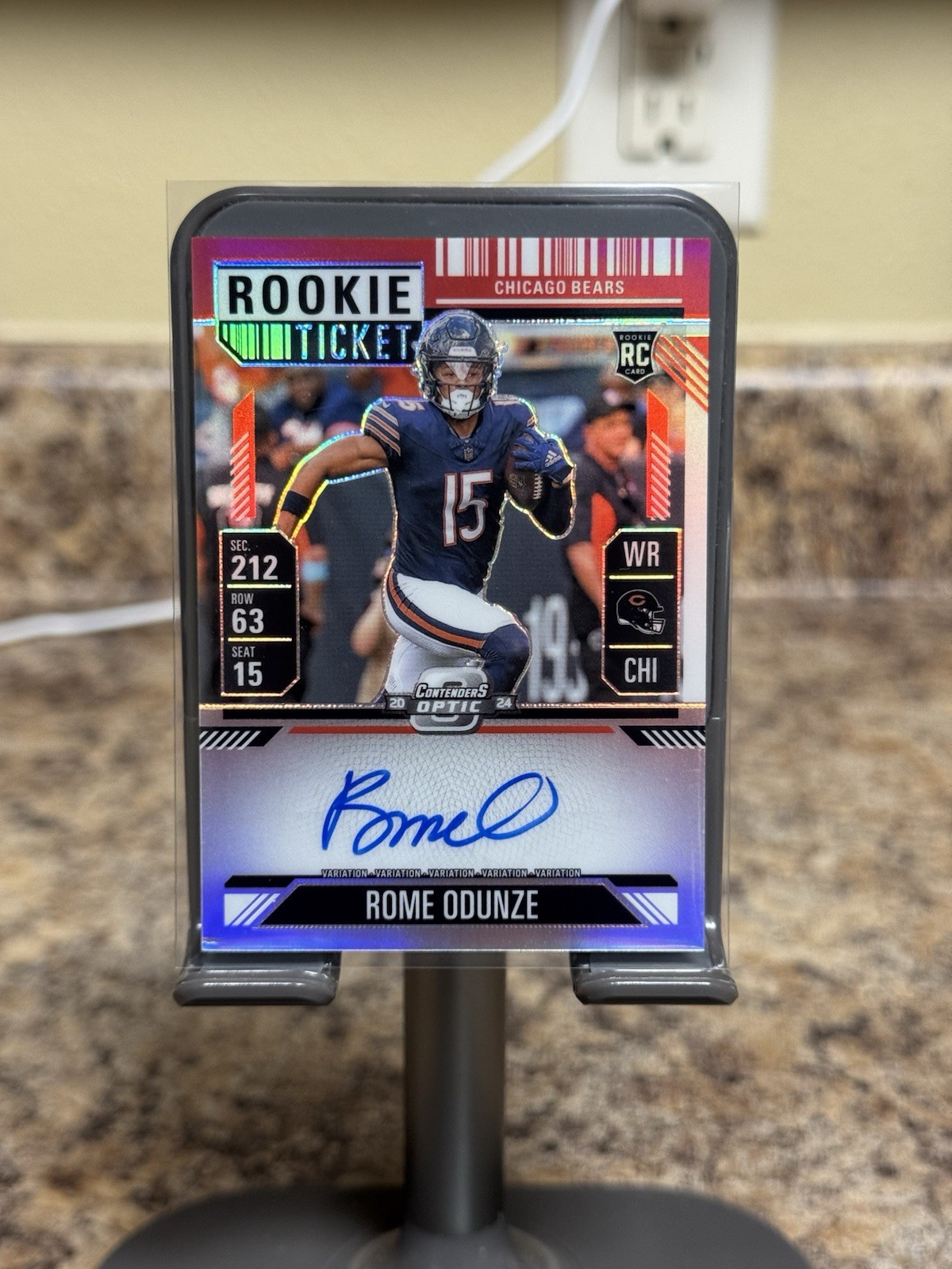 2024 Contenders Optic Rome Odunze Rookie Ticket On Card Auto RED Variation /99