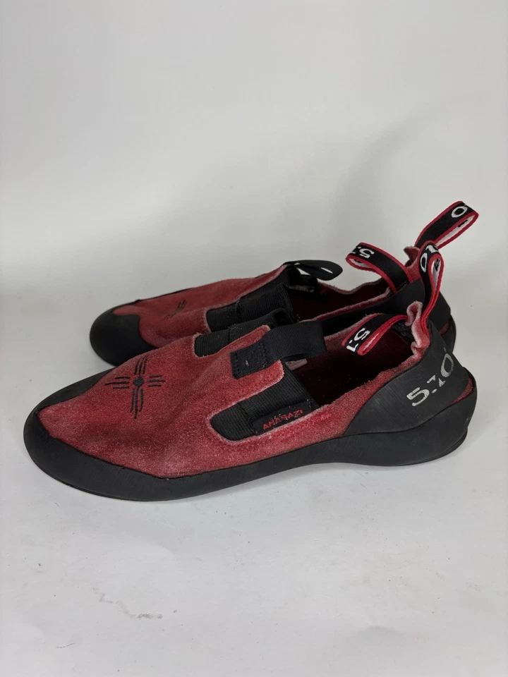 five ten anasazi Climbing Shoes Men Size 44.5 US 11 Black Red Slip Ons - Image 3 of 4