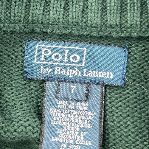 Age 6 Ralph Lauren 1/4 Zip - 2XS Green Cotton - Picture 3 of 10