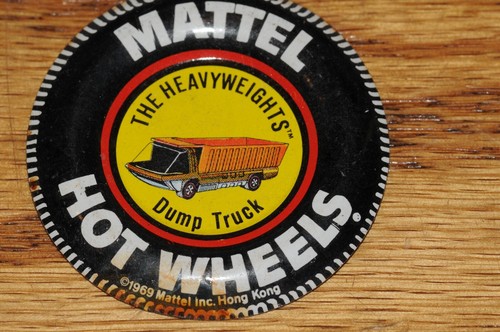 Mattel Hot Wheels 1969 The Heavyweights Dump Truck Metall Sammler Knopf alt ** - Bild 7 von 9
