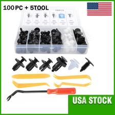 5Tool+100PCS+ Bumper Clips Auto Car Hole Plastic Rivets Fastener Fender Push Pin