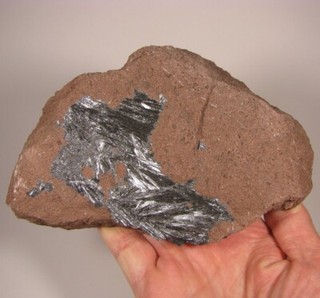 6.2" PYROLUSITE Crystals On Matrix Rock Ahouli Morocco 2 lbs.