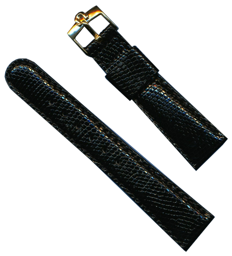 Nero 19mm Originale Lucertola MB Cinturino Pelle Foderato \u0026 Placcato Oro  Omega | eBay
