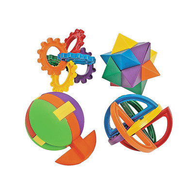3D Plastic Puzzle Brain Teasers Balls Birthday Prize Box Toys Party Favors 12 pc