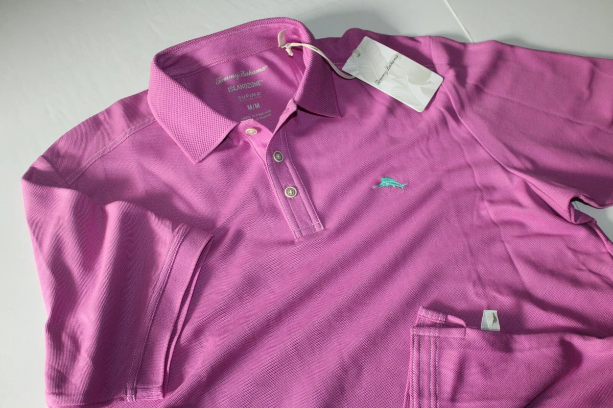 Tommy Bahama Polo Shirt Emfielder Solid Pique Nebula Purple New SS