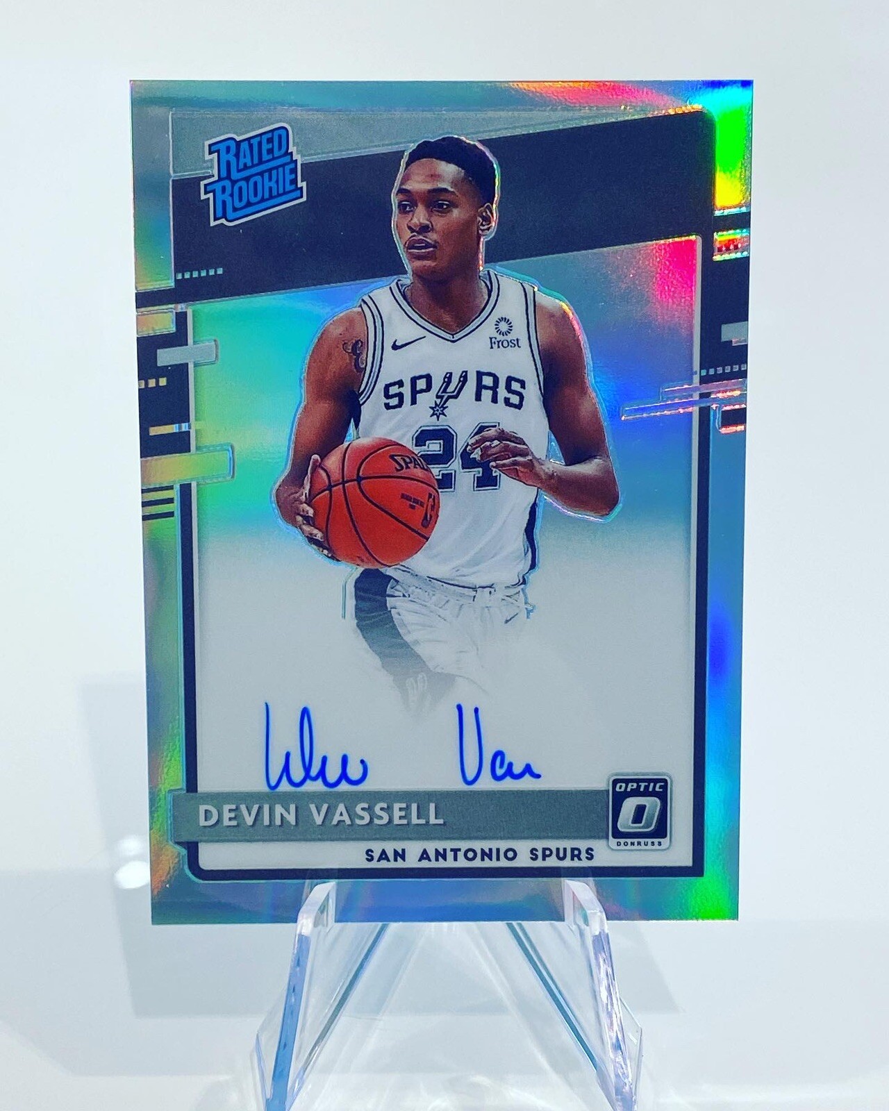 2020 Panini Donruss Optic Devin Vassell Hollow Rated Rookie On-Card Auto #161