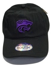 NCAA Kansas State Wildcats Hat - YOUTH Cap -Embroidered Logo - Black