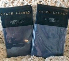 RALPH LAUREN 624 SOLID SATEEN PAIR OF STANDARD SHAMS  ROYAL PEACOCK