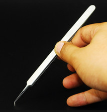 Stainless steel elongated fine-pointed tweezers straight-pointed curved-pointed