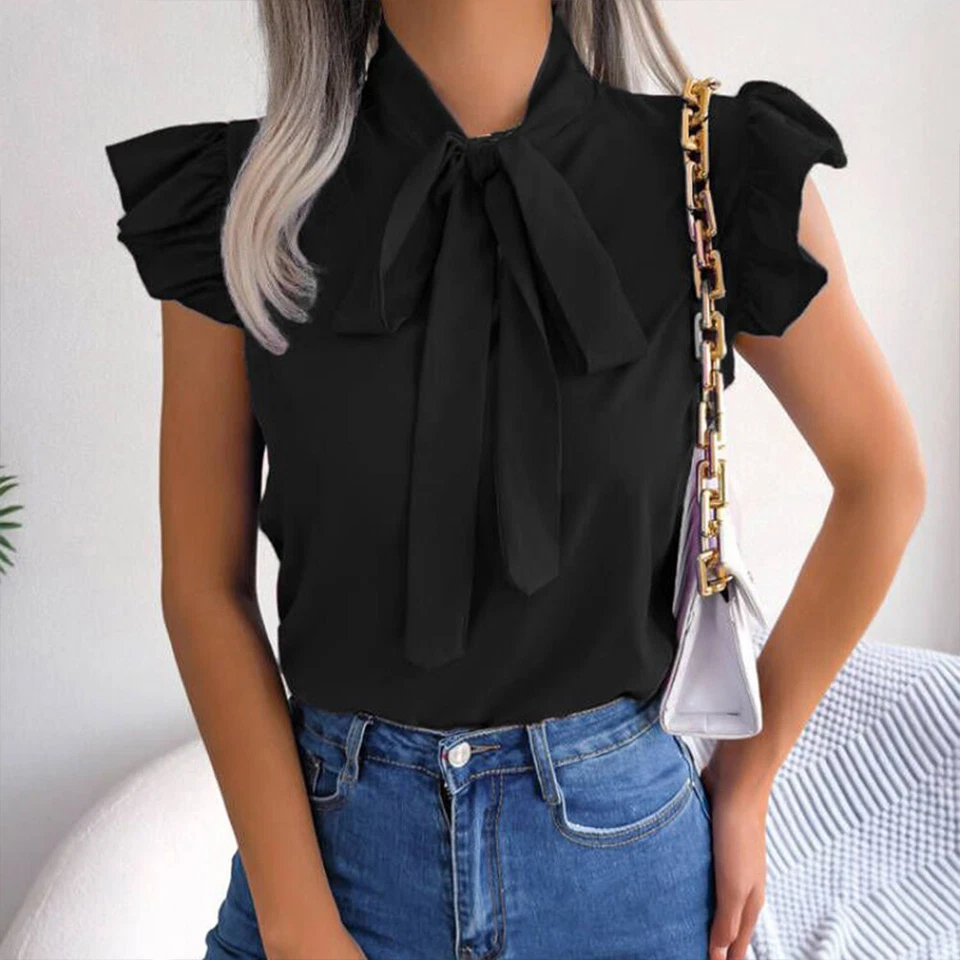 Women Frilled Short Sleeve
