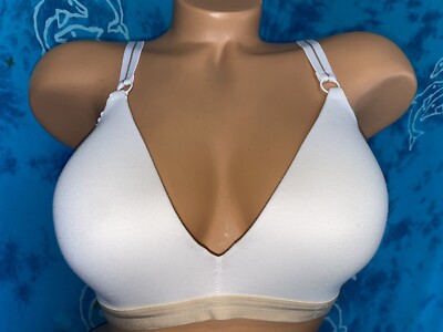 NWT Jessica Simpson White Nude Cotton Blend Wireless Wire Free T Shirt Bra 34DD