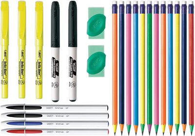 BIC Student Kit complete- Assorted School Writing Essentials 23 pc.