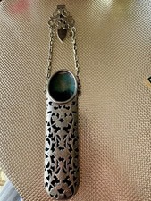 19th Century SILVER EYEGLASSES CASE HOLDER w/ CLIP, FLORAL Was Pope&rsquo;s