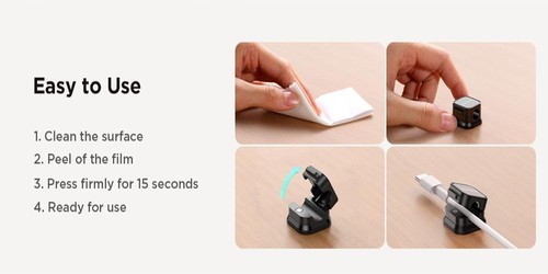 Joyroom Magnetic Cable Clips Cable Smooth Adjustable Cord Holder Under Desk Cabl - Photo 13/28