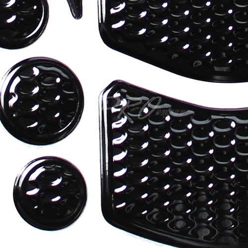 24PCs Perforated Black Fuel Tank Pad+6" 3D for Yamaha Logo+Letter Emblem Sticker - Picture 6 of 6